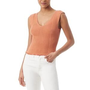 NWT Sam Edelman Women's Lucille Ruffled-Hem Tank Top Sun Baked Size XL